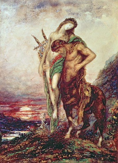 Dead Poet Borne by Centaur by Gustave Moreau